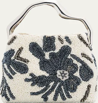 Cult Gaia Solene Mini Sculptural Beaded Top-Handle Bag