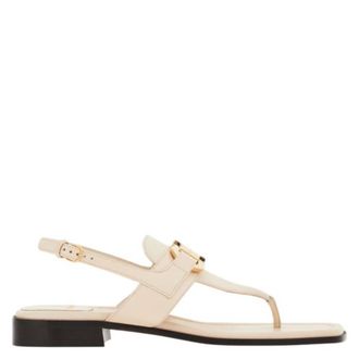 Ferragamo Ferragamo Gancini Buckle Leather Sandals, Size 5.5 C