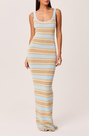 SNDYS Malina Shimmer Maxi Dress in Blue Stripe at Nordstrom, Size X-Large