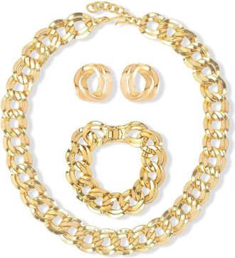 Monet Jewelry 1980s necklace, bracelet and earrings set - women - 22kt Gold Plated Brass - One Size