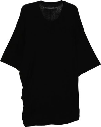 Julius T-shirt drappeggiata - Nero