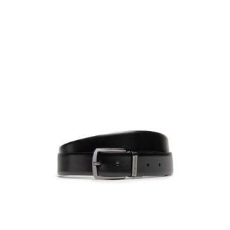 Emporio Armani Accessoires, Heren, Zwart, ONE Size, Leer, Omkeerbare leren riem