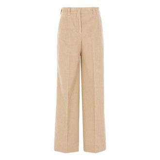 Incotex Wide Trousers, female, Brown, 2XS, Pantalone
