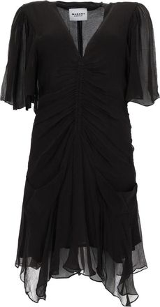 Isabel Marant Vivienne Ruched Asymmetrical Mini Dress