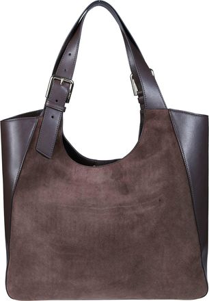 Furla Dora L Buckle Suede Leather Tote Bag