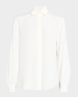 Lafayette 148 New York Pleated Button-Down Shirt