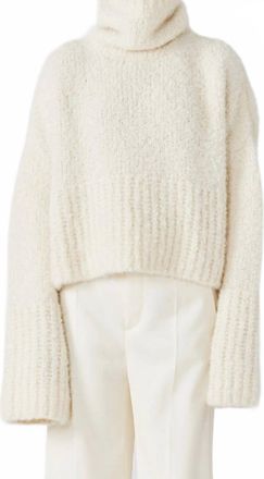 SA SU PHI Teddy High Neck Sweater In Ivory
