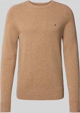 Tommy Hilfiger Regular Fit Strickpullover aus feinster Wolle in Camel, Größe XXXL