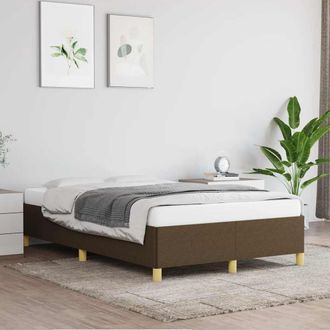vidaXL Estructura De Cama Sin Colch&oacute;n Tela Marr&oacute;n Oscuro 120x190 Cm Vidaxl