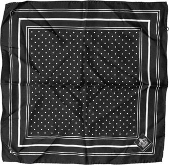 Dolce & Gabbana Scarf Black Poka Dot Men Square Handkerchief