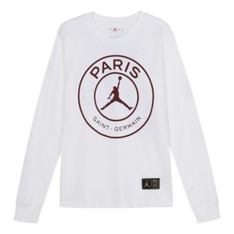 Nike Jordan Air Jordan Paris Saint-Germain Printing Logo Long Sleeves White CK9782-100