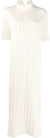 Jil Sander Elegante Beige Maxi Jurk - Dames - Maxi kleedjes - Beige - 2XS - Katoen - Kleedjes