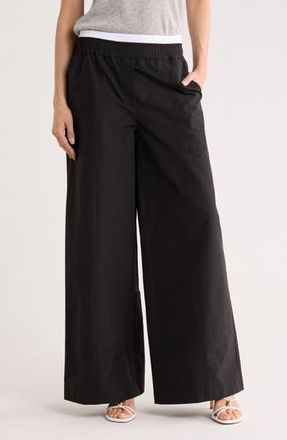 SIMKHAI Olly Double Waistband Wide Leg Pants in Black Multi at Nordstrom Rack, Size X-Small