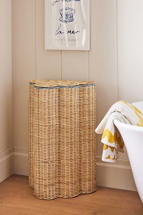 Anthropologie Cloud Woven Wicker Hamper