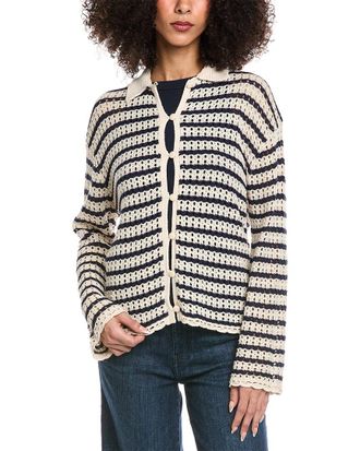 Rag & Bone Khloe Stripe Linen-Blend Cardigan