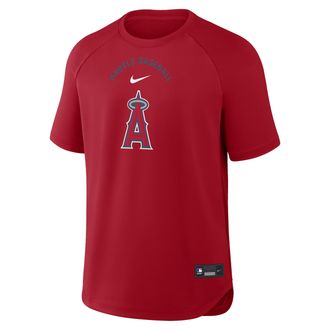 Nike Los Angeles Angels Authentic Collection Batting Practice Pregame Nike Mens Dri-FIT MLB Top in Red | 04HG163NANG-7DX
