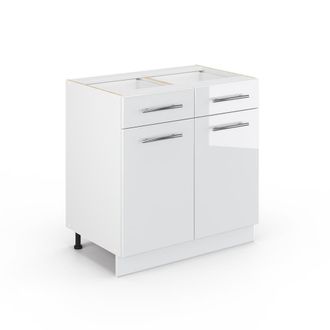 Vicco Armario De Ba&ntilde;o Fame-line, Blanco Alto Brillo, 80 X 81.6 Cm Sin Encimera