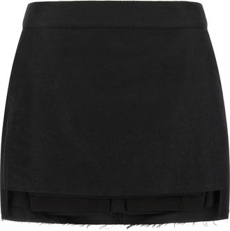 Rick Owens Black Ramie Long Womens Skirt