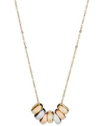 Italian Gold, Inc 14K Italian Gold Tricolor Seven Lucky Rings Necklace