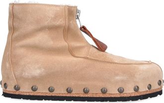Magliano Tan Studded Leather High-Top Boots