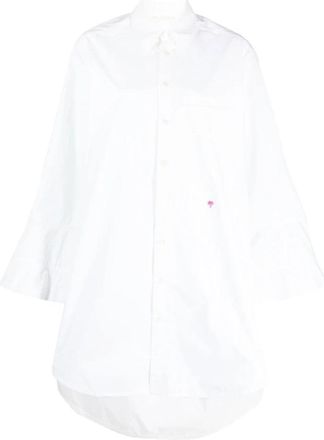 Palm Angels Shirtjurk met uitlopende mouwen - Dames - Overhemden - Wit - S - Katoen - Overhemden