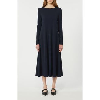 Max Mara Acro Long Sleeve Jersey Dress in Navy at Nordstrom, Size Large