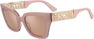 Moschino Pink Mirror Silver Butterfly Ladies Sunglasses MOS161/S 035J/2S 53