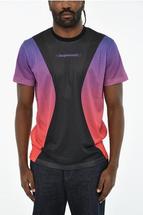 Dsquared2 Perforated Crew-neck T-shirt with Gradient Details size M