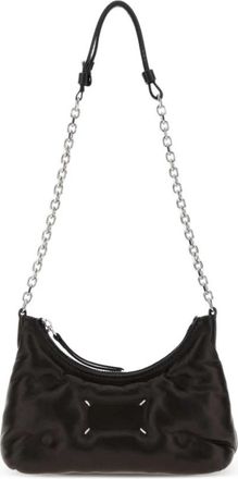 Maison Margiela Glam Slam Micro Hobo - Dames - Schoudertassen - Zwart - ONE Size - Leer - Tassen
