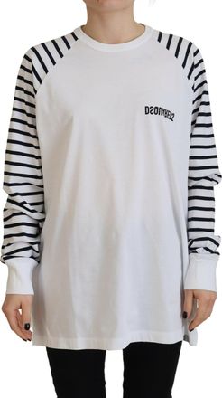 Dsquared2 Dsquared&sup2; Cotton Striped Crew Neck Short Sleeve Womens Sweater (Pre-Owned)