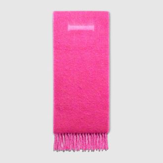 Gucci Alpaca Wool Jacquard Scarf, Pink