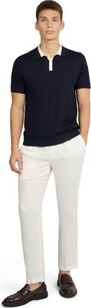 Onia Extra Fine Merino Wool Polo in Midnight/white at Nordstrom, Size Medium