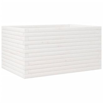 Berkfield Home Garden Planter White 90x60x45.5 cm Solid Wood Pine