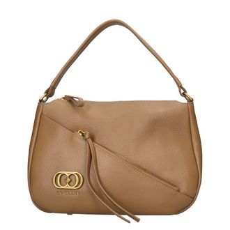 La Carrie Tassen, Dames, Bruin, ONE Size, Leer, Zipper Leren Tas