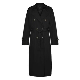 Vero Moda Trench Coats, female, Black, XL, Black Buttoned Jacket - Polyester Women