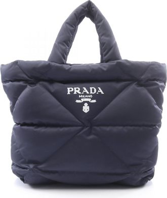 Prada Navy Nylon Handbag Tote Bag (Pre-Owned)
