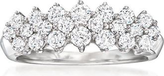 DiamondMuse 1 Carat Natural Diamond Wedding Band Ring in 14K White Gold, Fine Jewelry for Women, Gift Box Included