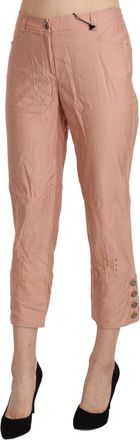 Ermanno Scervino Cotton Pink High Waist Cropped Trouser Womens Pants