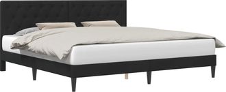 vidaXL Estructura De Cama Con Cabecera Negro 180 X 200 Cm Terciopelo Vidaxl
