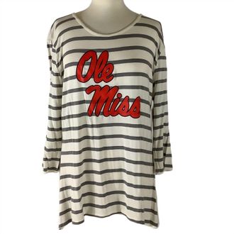 Gameday Couture Womens Ole Miss Stay A While Top In White/grey