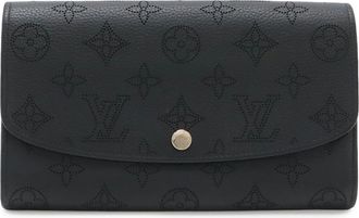 Louis Vuitton Mahina Black Noir Mahina Leather Long Wallet (Bi-Fold) (Pre-Owned)