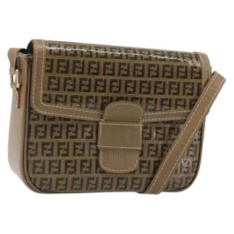 Fendi Pre-owned Zucchino Schoudertas - Dames - Pre-owned - Beige - Maat: ONE Size Leer