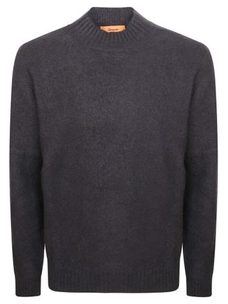 Drumohr Merino Tubular Brushed Wool Crewneck Sweater