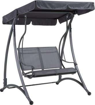 Beliani Beliani - Modern Outdoor Garden Swing Grey Synthetic Steel Frame Canopy Mesh Tesero