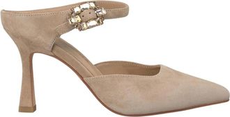 Alma En Pena Schoen met juweelgesp hak - Dames - Muiltjes - Beige - 37 EU - Schoenen