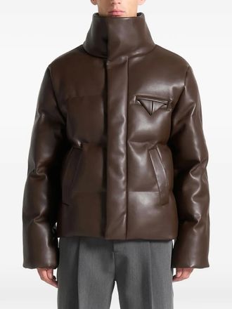 Mani&egrave;re De Voir high-neck puffer jacket - Brown