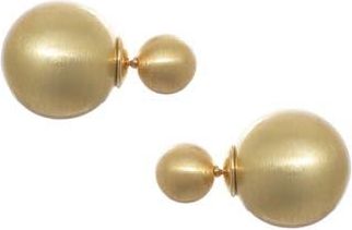 Adornia Matte Finish Ball Front/Back Earrings in Gold at Nordstrom Rack