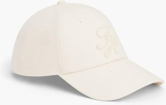 Tommy Hilfiger Womens Embroidered Script Monogram Baseball Cap - Ivory