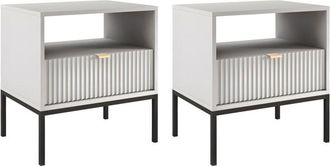 Pascal Morabito Pascal Morabito - Comodino 1 cassetto e 1 nicchia Grigio - Lotto di 2 - liouba di