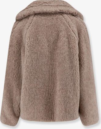 Max Mara Womens Alpaca And Cashmere Fur Jacket Beige